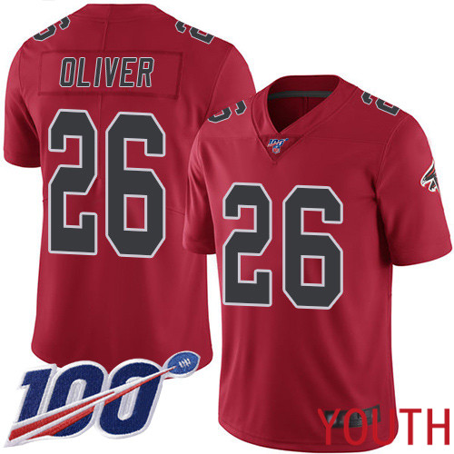 Atlanta Falcons Limited Red Youth Isaiah Oliver Jersey NFL Football #26 100th Season Rush Vapor Untouchable->youth nfl jersey->Youth Jersey